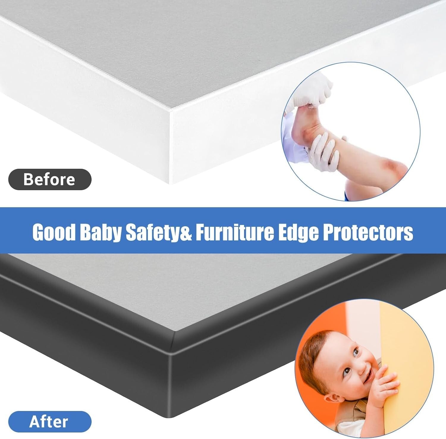 Flexible 20ft U-Shaped Rubber Edge Protector - Easy Install & Durable Design