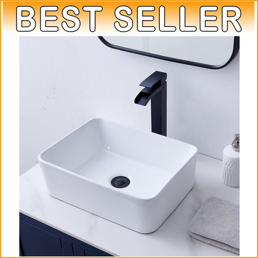 Durable White Ceramic Vessel Sink - Instantly Upgrade Your Bathroom Style