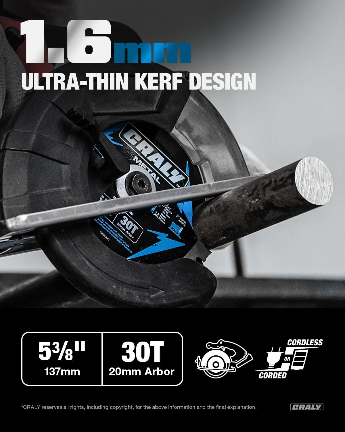 Carbide Tipped 30 Teeth Circular Saw Blade for Ferrous Metals - 5-3/8" 3-Pack