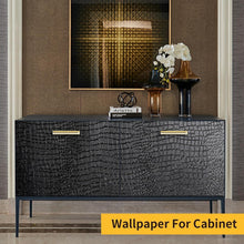 Load image into Gallery viewer, Waterproof Black Crocodile Peel &amp; Stick Wallpaper, Stylish Upgrade 15.7" x 395"
