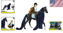 Load image into Gallery viewer, Breyer Freedom Series 1:12 Scale English Rider Set with Thoroughbred Horse Jet