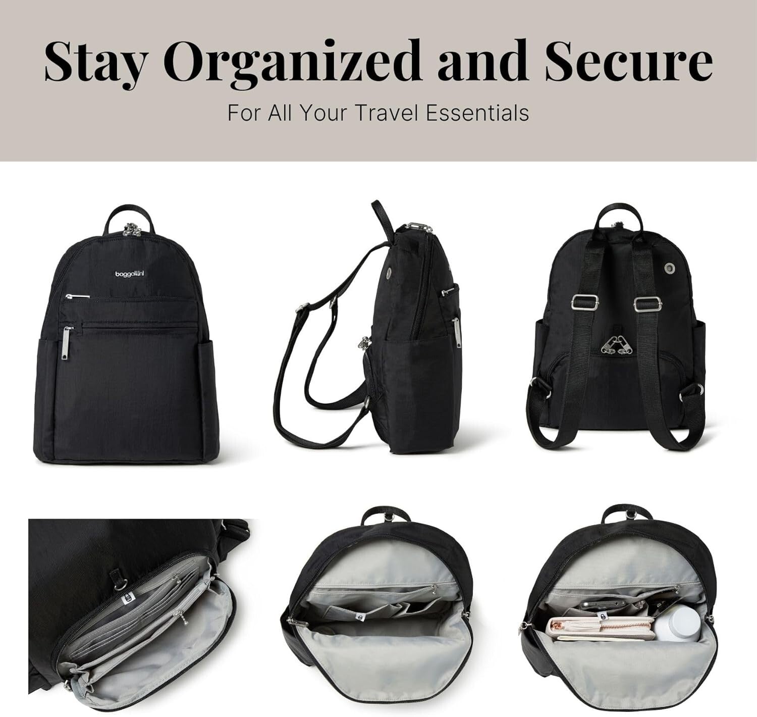 Versatile 7.5L Travel Backpack with Slash-Resistant Features and RFID Safety