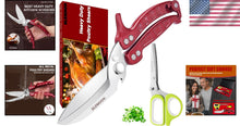 Load image into Gallery viewer, Multipurpose Kitchen Shears &amp; Herb Scissors Set – Professional Grade in Burgundy