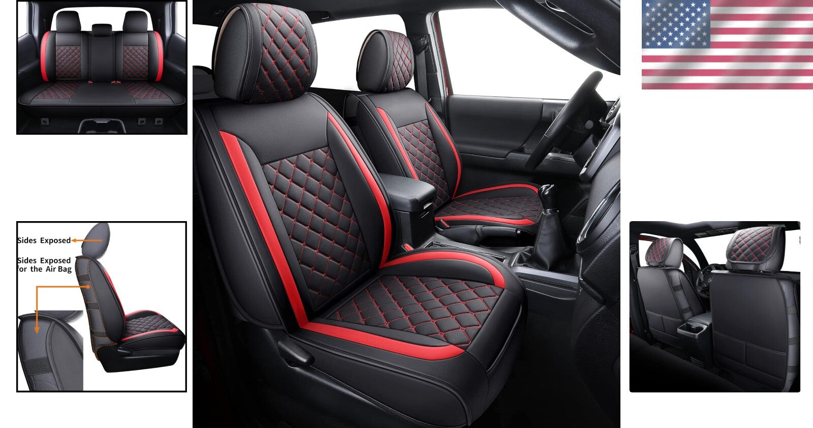 Custom Fit Waterproof Faux Leather Seat Covers for 2005-2025 Tacoma Pickup