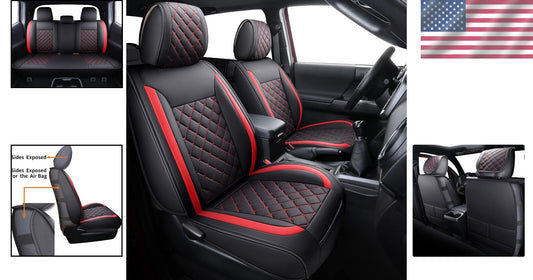Custom Fit Waterproof Faux Leather Seat Covers for 2005-2025 Tacoma Pickup