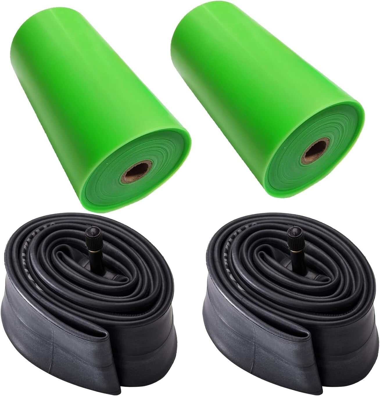 2-Pack 20/24/26 Inch Fat Bike Inner Tubes & TPU Tire Liners - Puncture Resistant