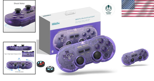 Crystal Purple SN30 Pro Gamepad - Dual Mode Wireless & USB-C for Ultimate Gaming