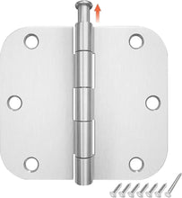Load image into Gallery viewer, Classic Brushed Nickel 30 Pack Door Hinges 3.5" x 3.5" with Removable Pins