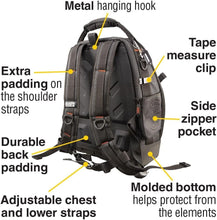 Load image into Gallery viewer, Spacious 48-Pocket Tool Bag Backpack with Reinforced Handle &amp; Adjustable Straps