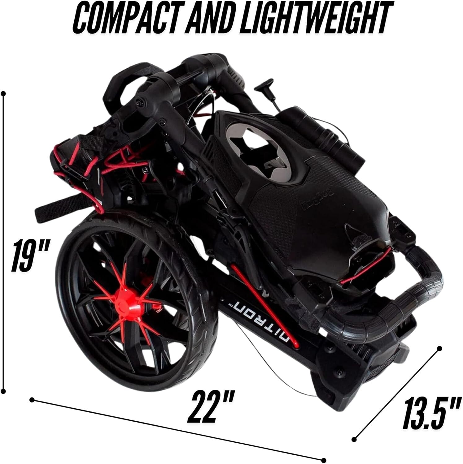 All-in-One Golf Push Cart with Storage, Smooth Wheels, and Umbrella Holder
