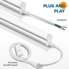 Load image into Gallery viewer, Durable T5 4FT LED Utility Light - 5000K Daylight White, 6 Pack with Accessories