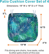 Load image into Gallery viewer, Waterproof Tropical Leaf Cushion Slipcovers Set of 4 - Outdoor Chair Protection
