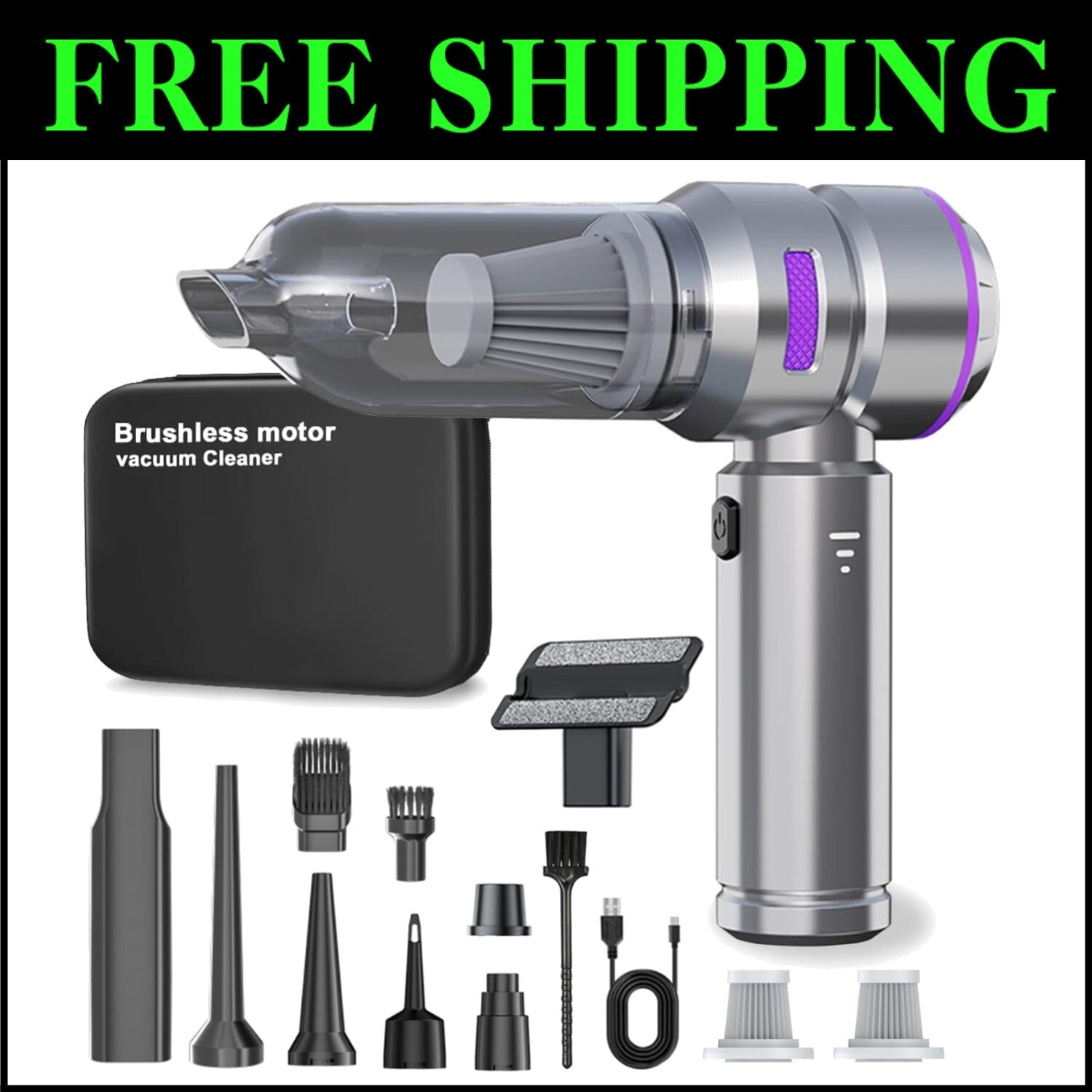 Lightweight Cordless Vacuum Cleaner - 4-in-1 with Blowing & Inflating Functions