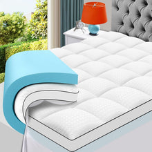 Load image into Gallery viewer, Machine Washable Twin Size Cooling Mattress Topper - Luxury Gel Foam Comfort