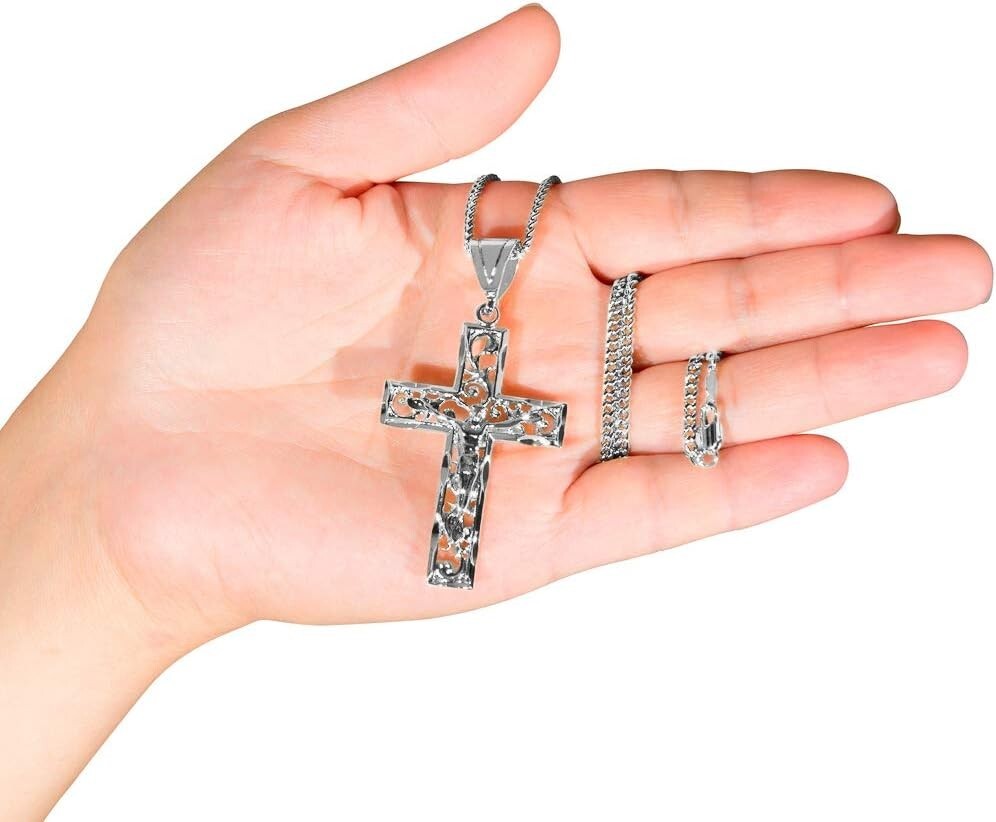 Elegant 24k Gold Crucifix Necklace with Lifetime Replacement Guarantee