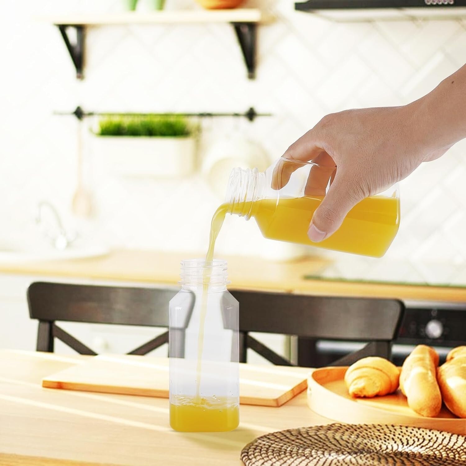 8 oz Lightweight Clear Plastic Juice Bottles - Perfect for DIY Beverages