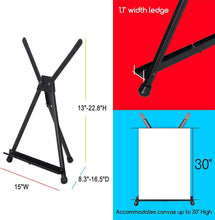 Load image into Gallery viewer, Lightweight Collapsible Tabletop Easel for Artists – Holds Canvas up to 22x24"