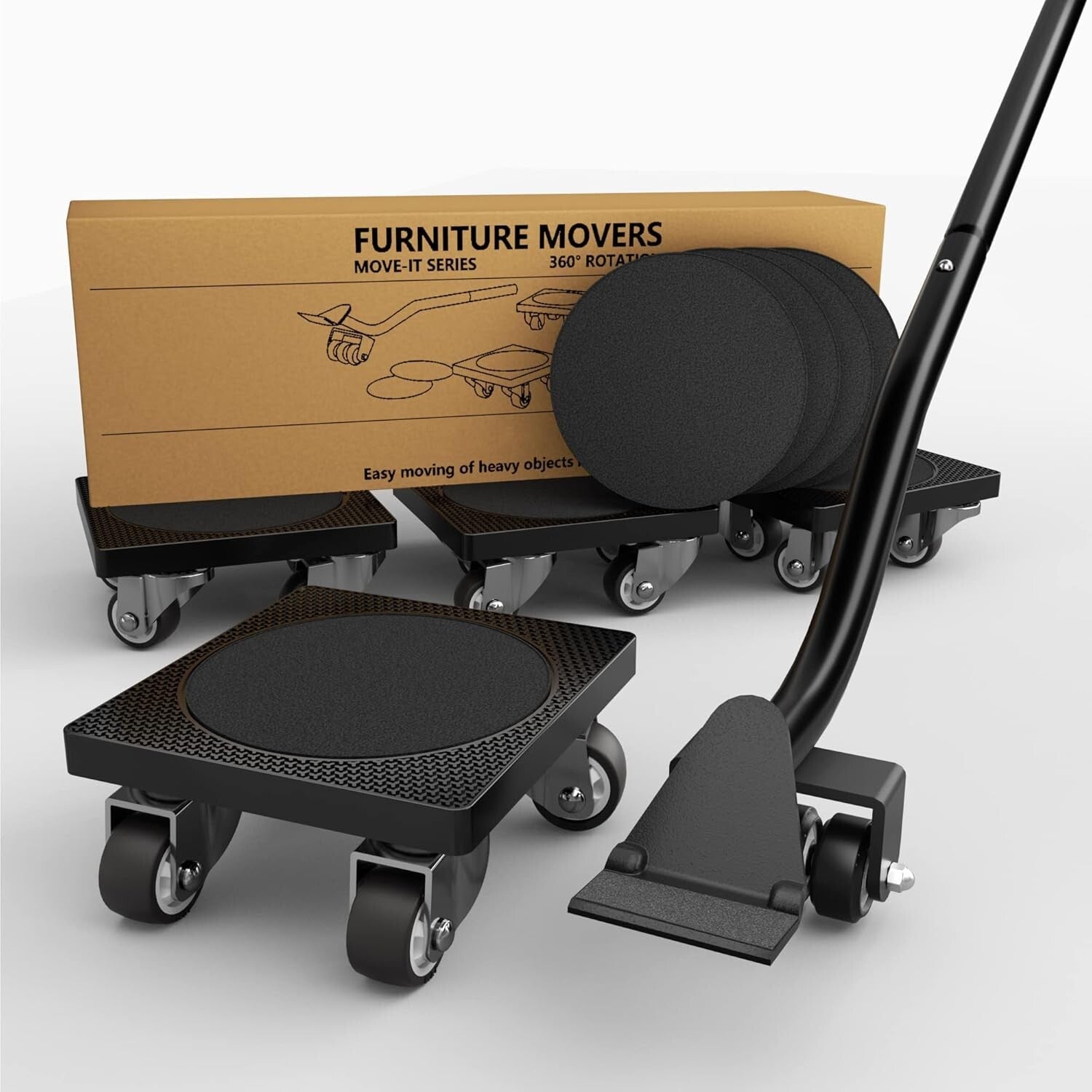 Lightweight Furniture Mover with 500 lb Load & Multi-Surface Compatibility