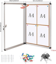 Load image into Gallery viewer, 26x20 Inch Secure Acrylic Door Bulletin Board - Lockable Cork Display Board
