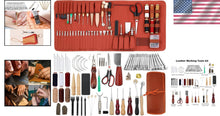 Load image into Gallery viewer, Professional Leather Craft Tools Kit – 80 Essential Pieces for DIY Projects