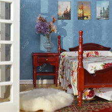 Load image into Gallery viewer, 6-Piece Mahogany Dollhouse Furniture Set - Includes Bed, Wardrobe &amp; More