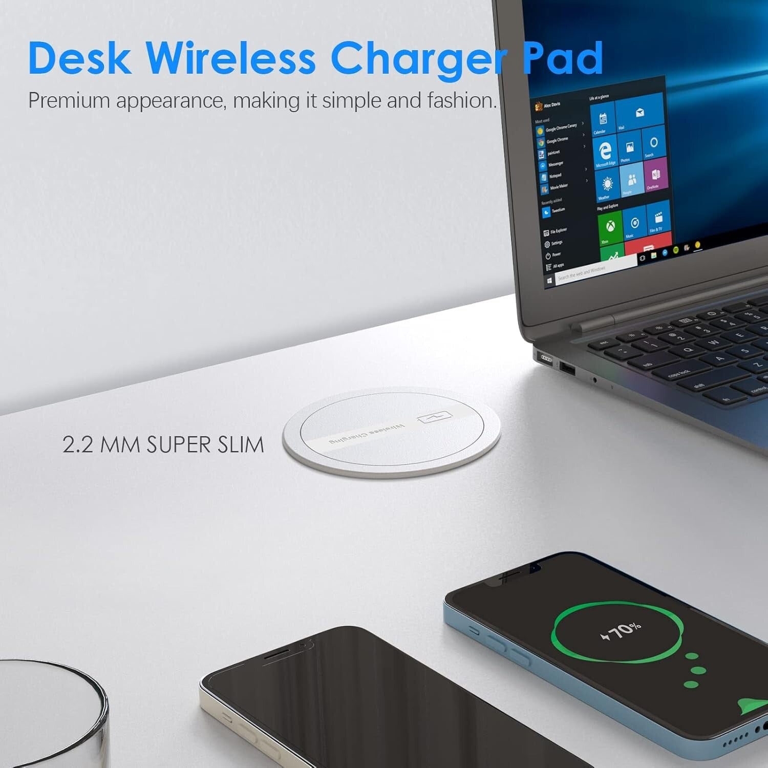 3.15" Pop-Up Countertop Outlet with 15W Wireless Charger & 800J Surge Protection