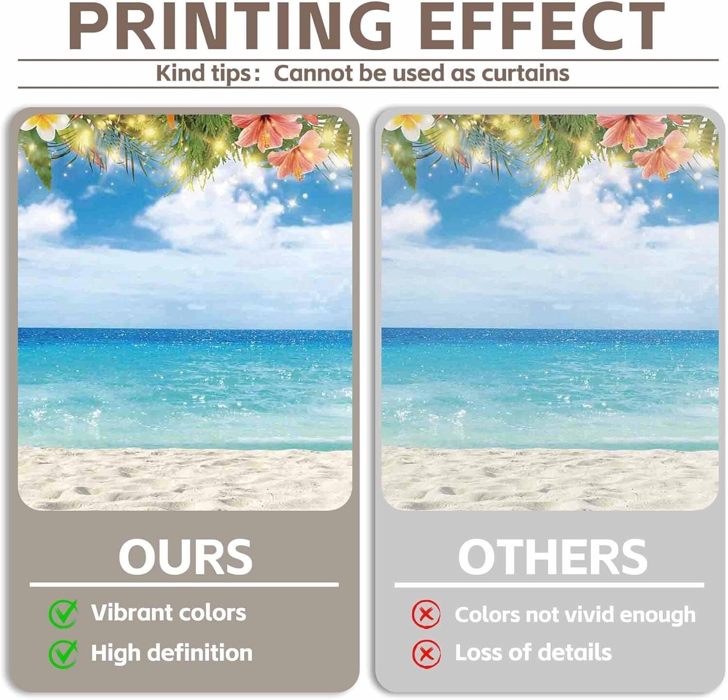 Soft 10x8ft Polyester Hawaiian Backdrop - Perfect for Weddings & Graduations