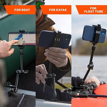 Load image into Gallery viewer, Versatile Boat &amp; Kayak Smartphone Mount with C-Clamp &amp; T-Bolt - Matte Black
