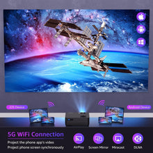 Load image into Gallery viewer, Full HD Projector with 5G WiFi &amp; 100" Screen - Perfect for Home Theater &amp; Gaming