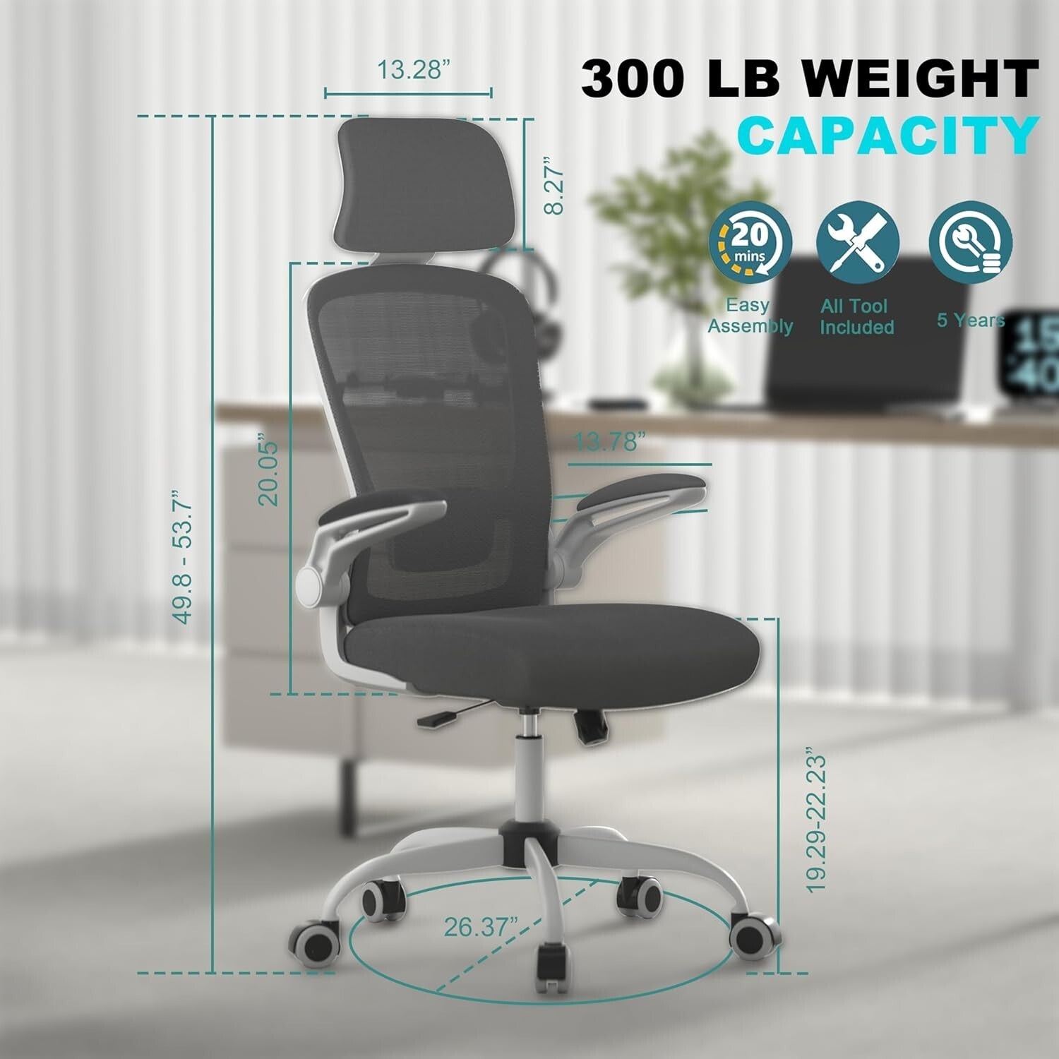 Comfy High Back Ergonomic Gamer Chair with Lumbar Support & Swivel Functionality
