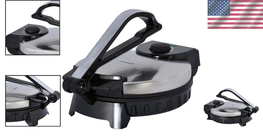 Electric Tortilla Maker - Non-Stick, 10-Inch, Brushed Stainless Steel Finish