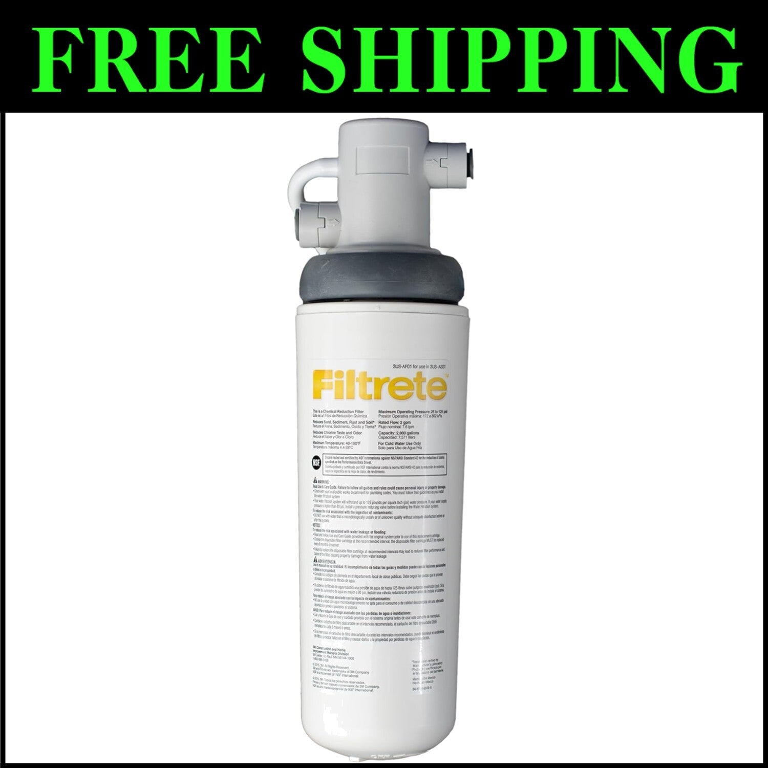 Under Sink Quick Change Water Filtration System for Cleaner, Great-Tasting Water