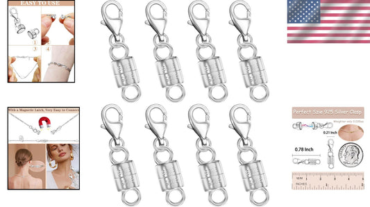 Magnetic 925 Sterling Silver Lobster Clasps - Perfect for Necklaces & Bracelets