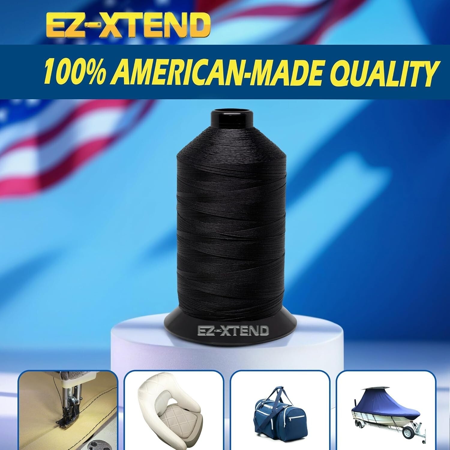 Heavy-Duty Tex 135 Bonded Polyester Thread - UV Resistant for Marine Sewing