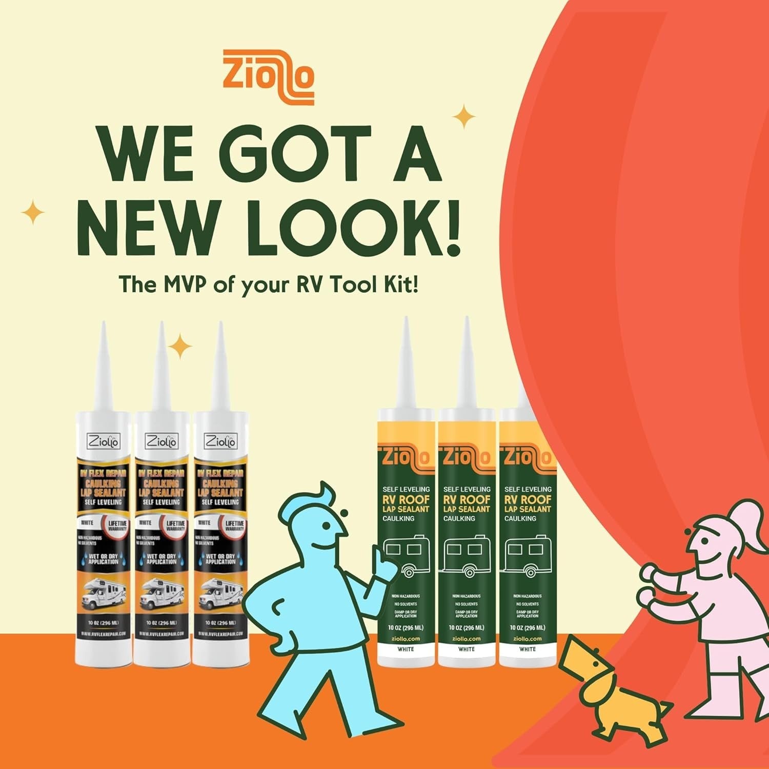 Self-Leveling RV Roof Sealant - White Waterproof EPDM Caulk for Easy Application