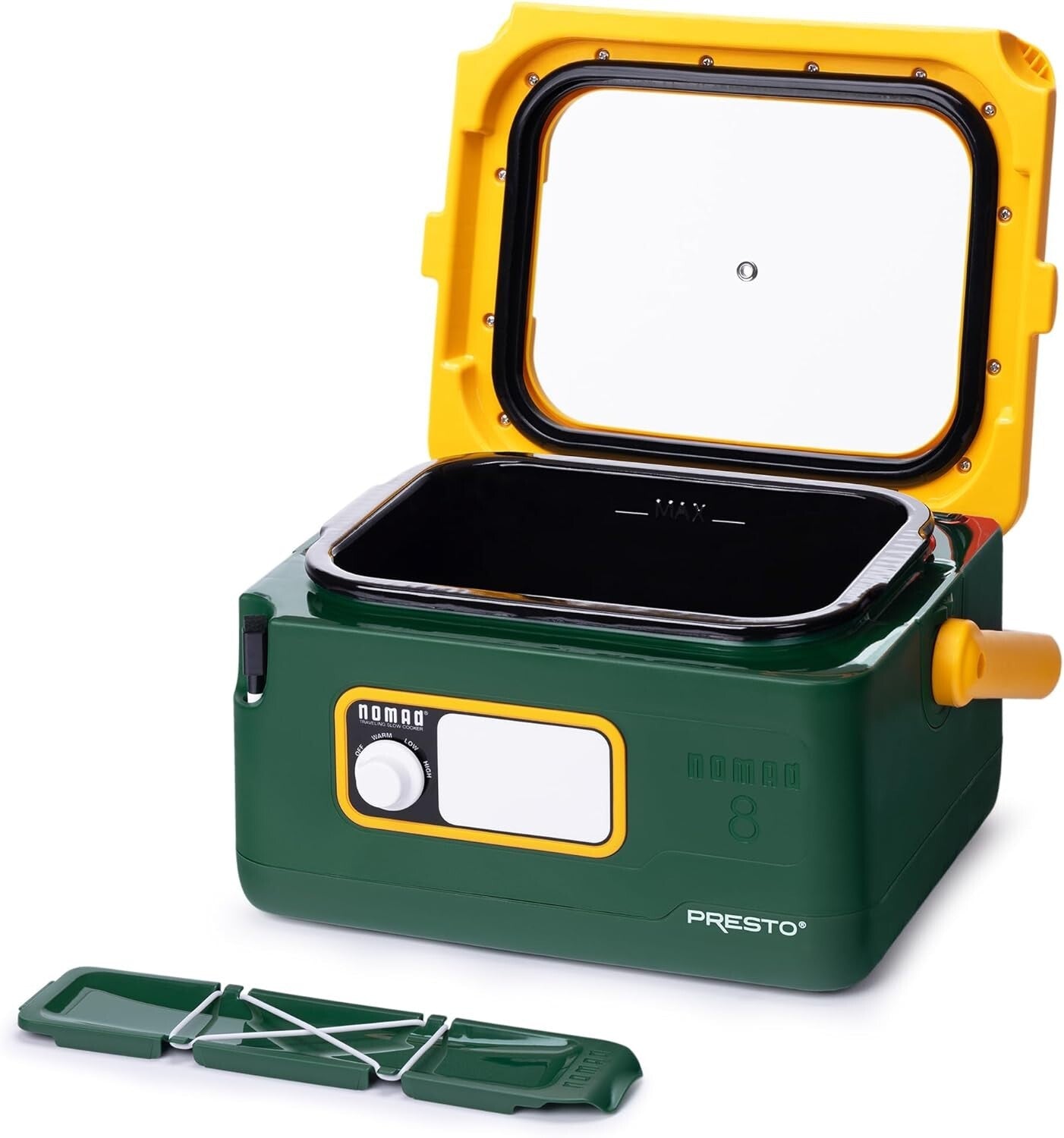 Elegant 8-Quart Nomad Slow Cooker in Green/Gold - Ideal for Buffets & Gatherings