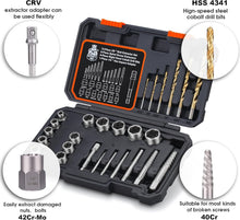 Load image into Gallery viewer, Professional Quality Bolt Extractor &amp; Drill Bit Set with Durable Storage Case