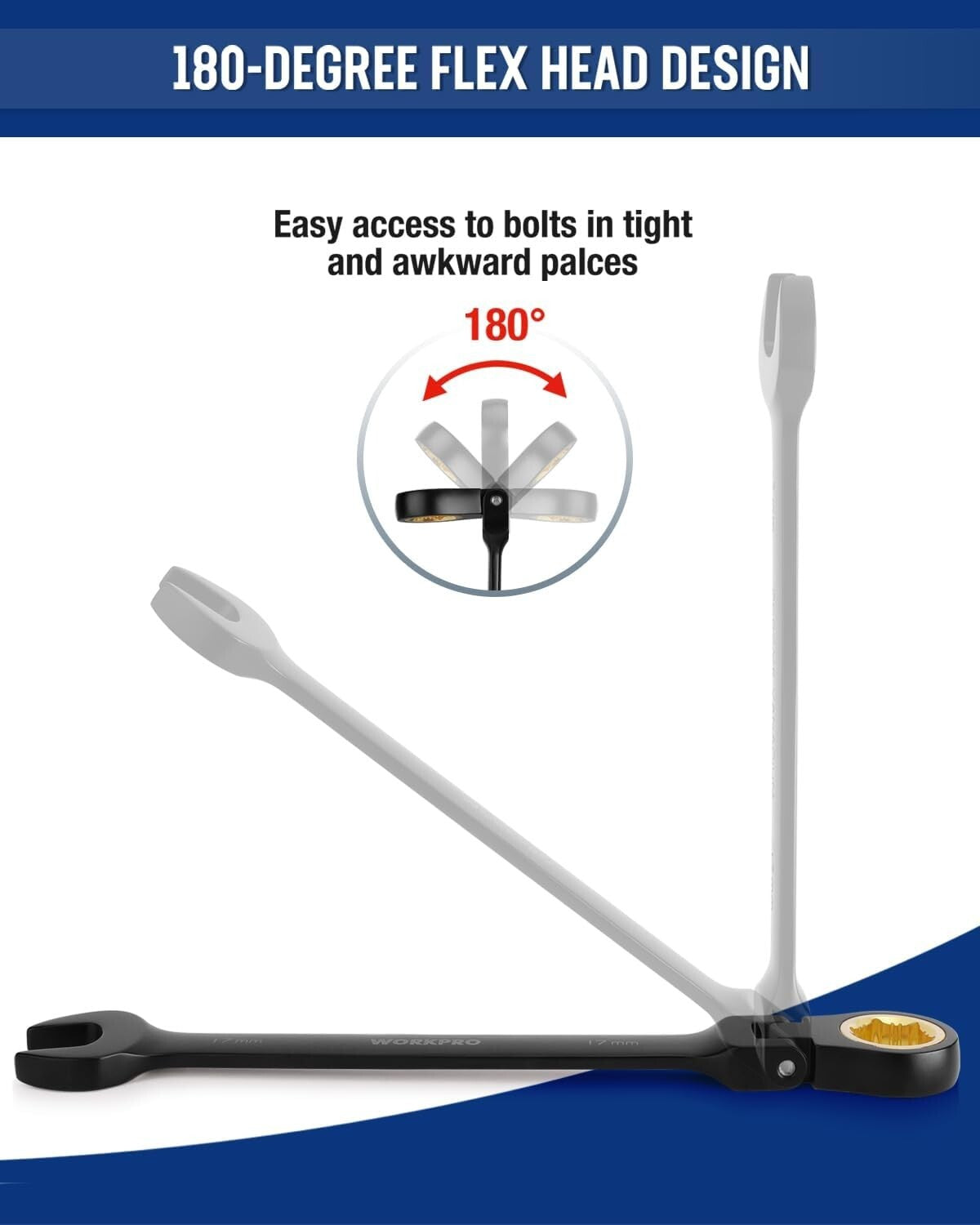 Durable 8-Piece Metric Ratcheting Wrench Set with 72 Teeth & Rolling Pouch