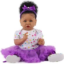 Load image into Gallery viewer, Lifelike 22.8-Inch Reborn Baby Doll - Soft Body African American Girl Toy Gift