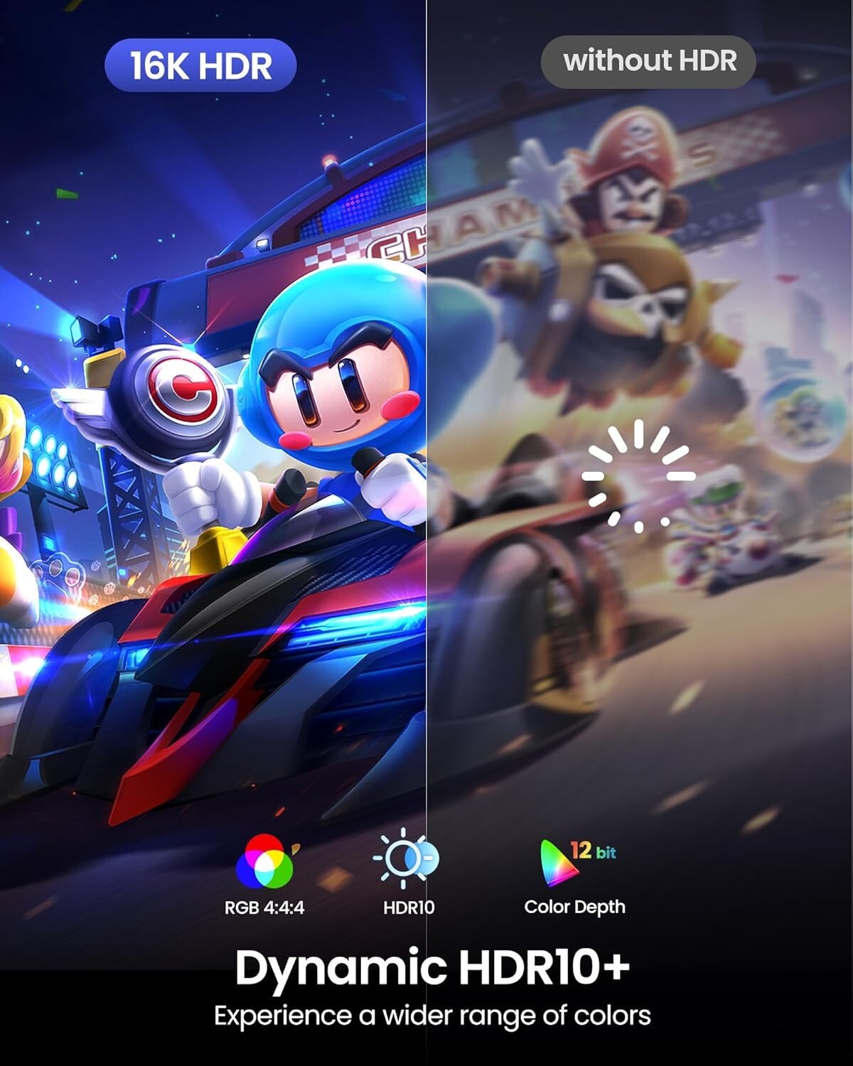 Durable 80Gbps DisplayPort Cable 2.1 - Ideal for Multi-Monitor Gaming Setups