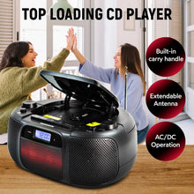 Load image into Gallery viewer, MD6972 Portable CD Boombox with Bluetooth &amp; Color Changing Lights, 4W Output