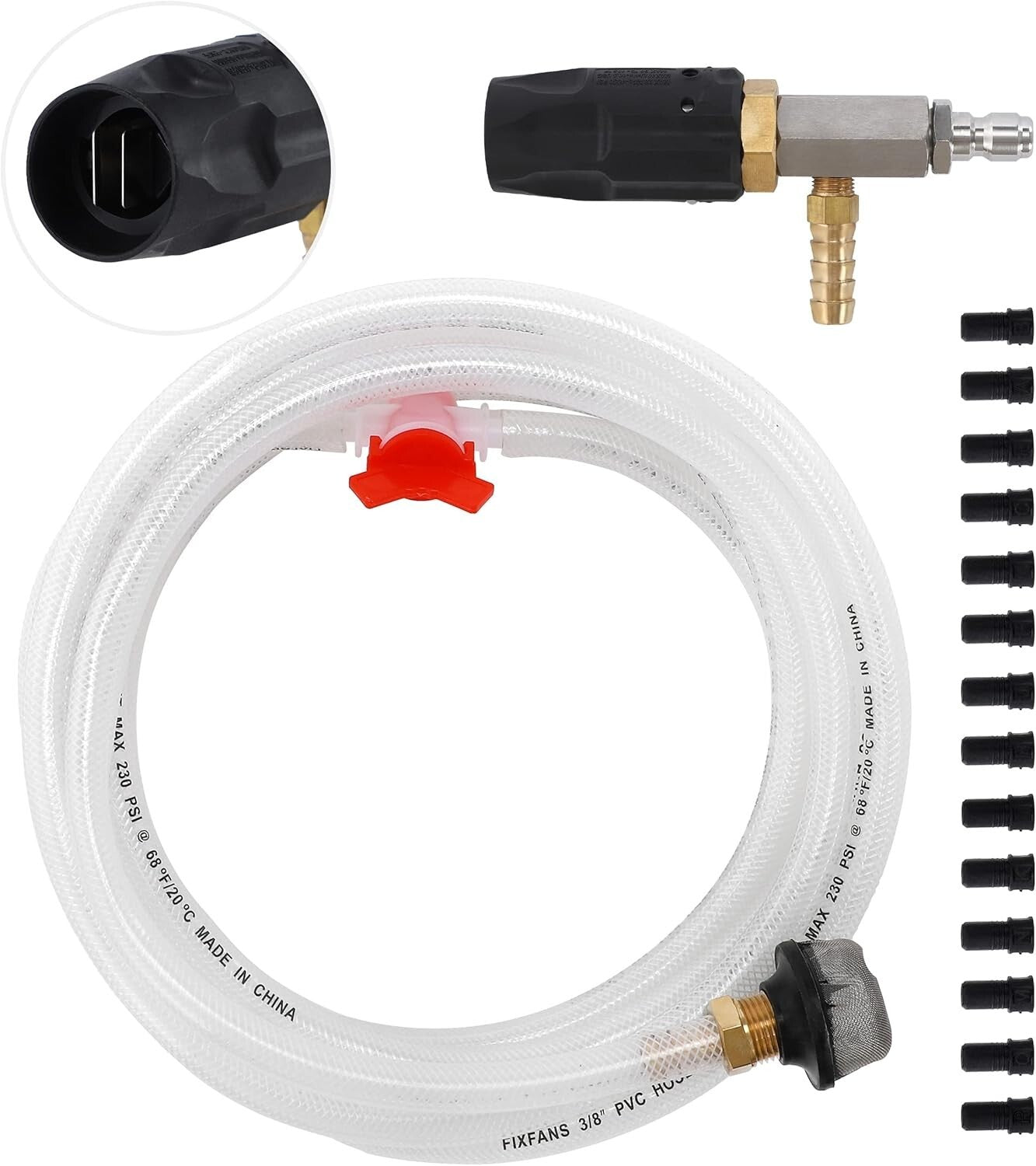 Dual Usage Downstream Injector Kit for High-Pressure Washing with 40ft Range