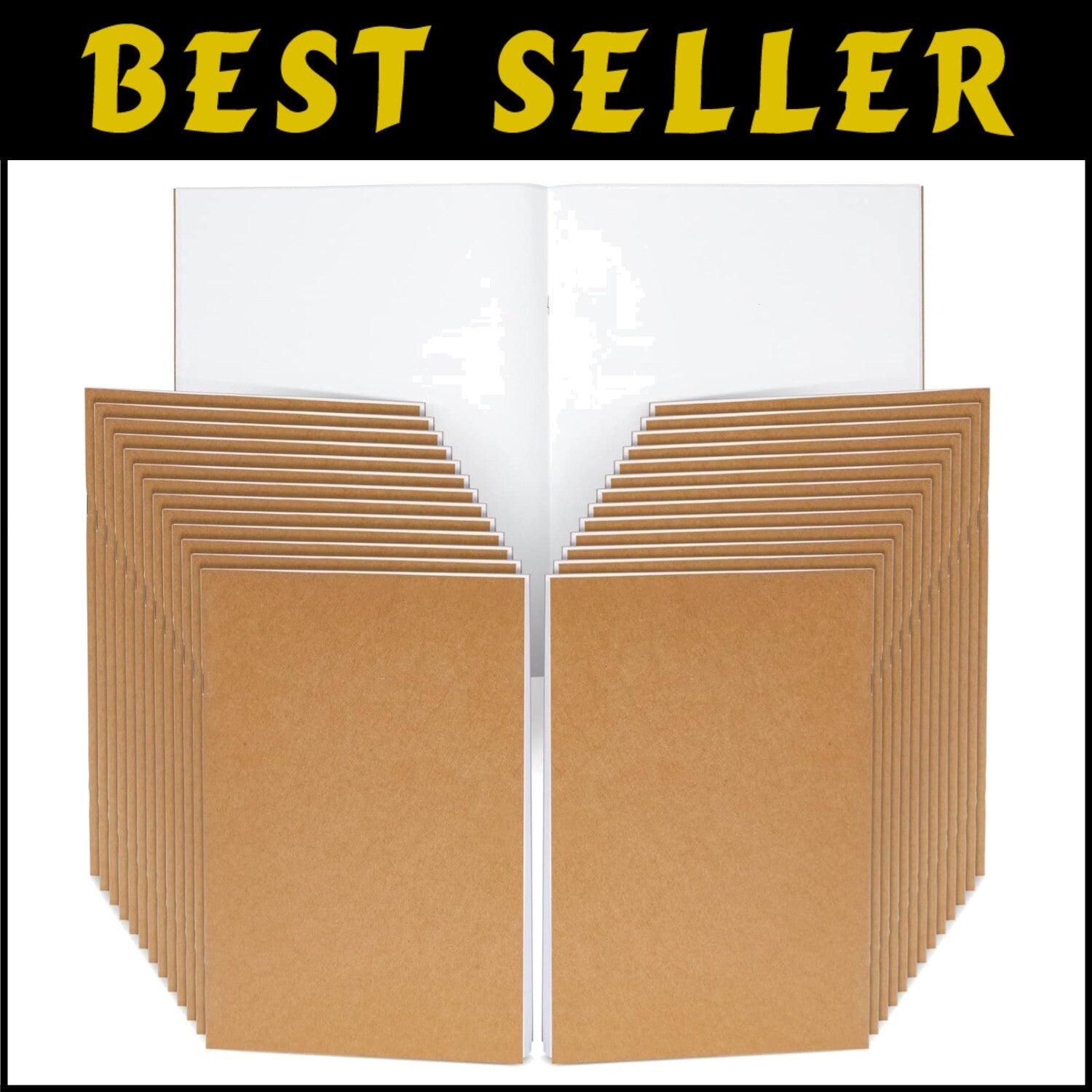Durable Unlined Kraft Paper Notebooks - 24 Pack for School and Creative Projects