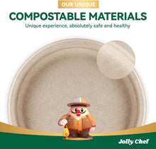 Load image into Gallery viewer, Durable Compostable Disposable Plates – 300 Count 10” Eco-Friendly Dinner Plates