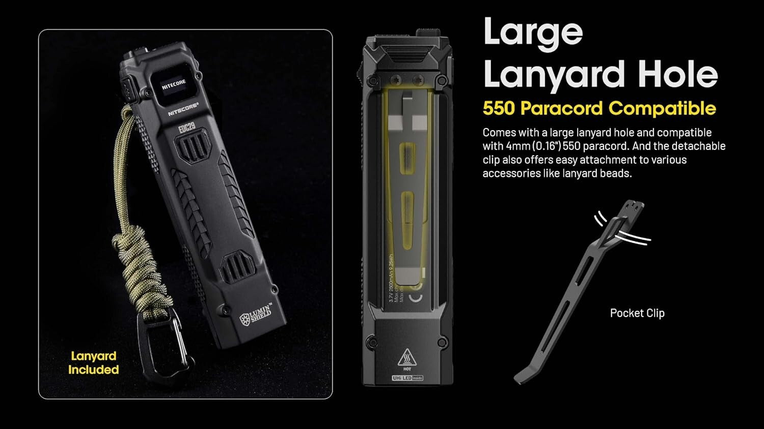 Portable 6500 Lumen Flashlight with Adjustable Light Modes and Digital Display
