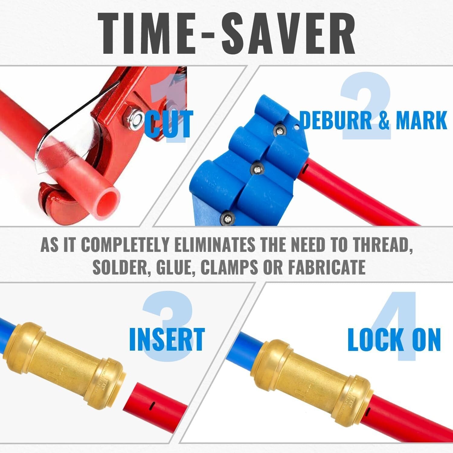 Pack of 2: 1 Inch Brass Check Valve with Push-to-Connect Fitting for Plumbing