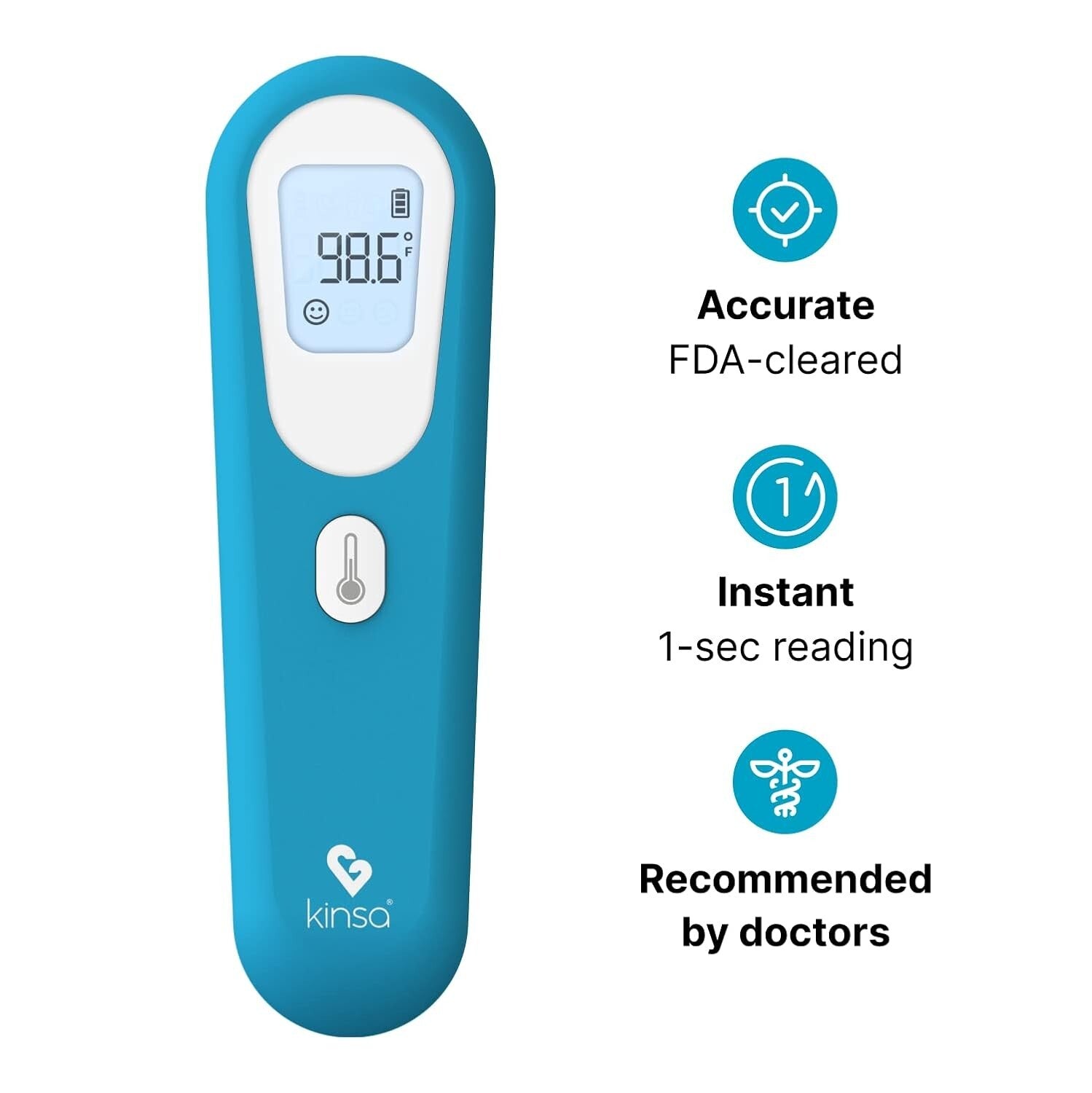 FDA-Cleared Digital Forehead Thermometer with App for Family Health Tracking
