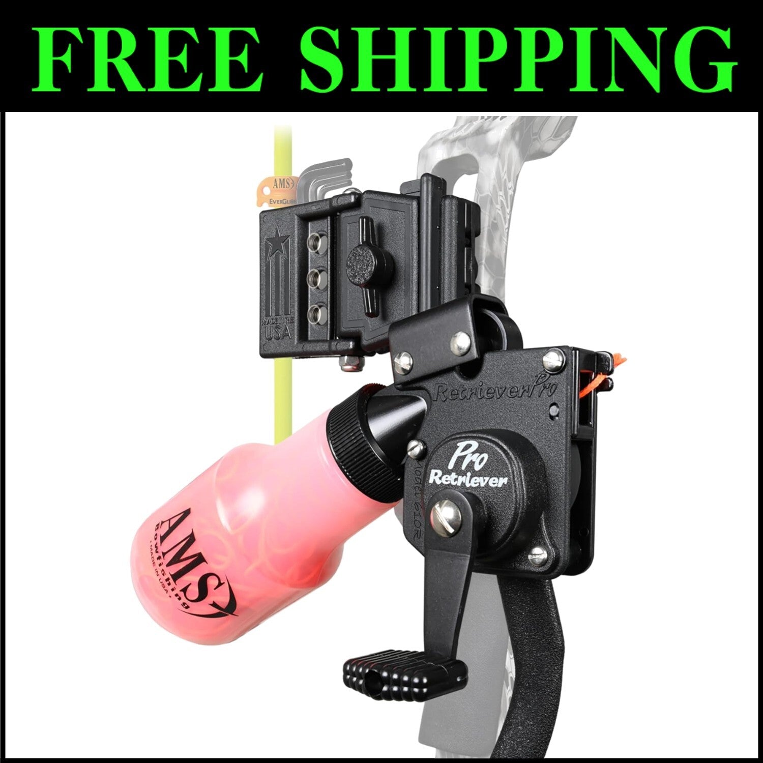 Premium Stainless Steel & Aluminum Bowfishing Reel - Made in USA, Right Handed