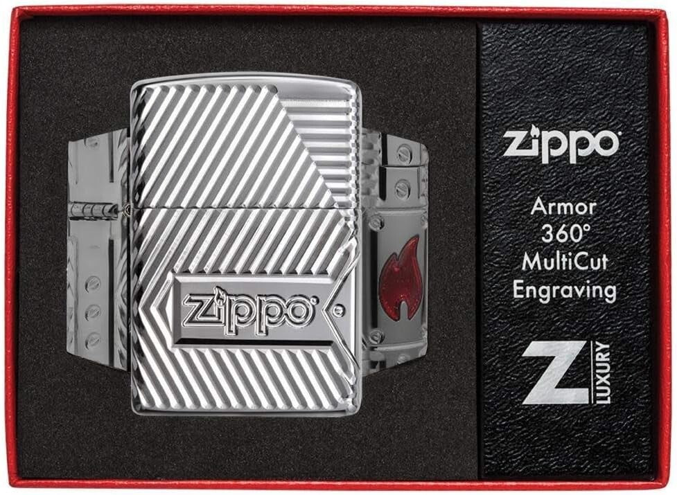 Distinguished Windproof Pocket Lighter - Chrome Finish with Logo Design
