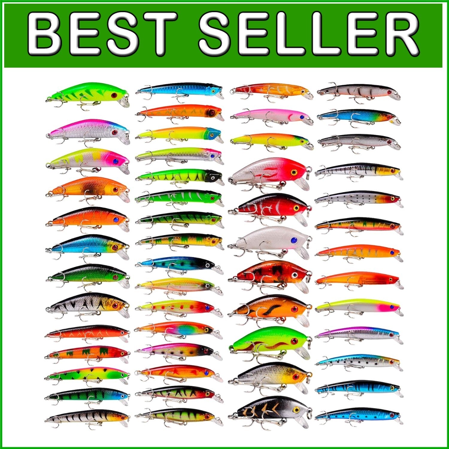 Gift-Ready 53pcs Fishing Lures Set - Realistic Baits for Freshwater & Saltwater